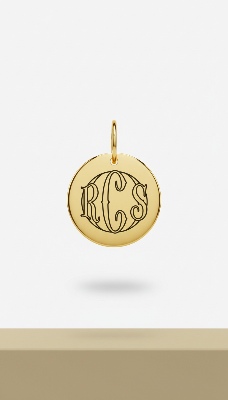Personalized Gold Pet Tag with Monogram